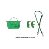 Green Silver-Tone Buckle 95-124cm Leather Strap+[No Perforated]Set