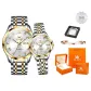 Steel Band White Couple's Watch
