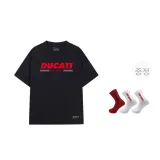 두카티 티셔츠 포함됨 2팩 화이트 양말 + 1팩 레드 양말