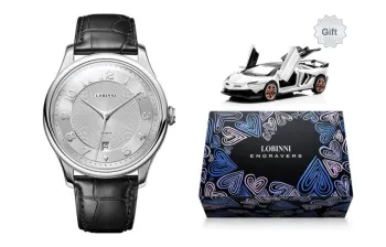 LOBINNI L Men's Watches Automatic Mechanical Movement Cowhide Strap Watch Men's Watches White Dial