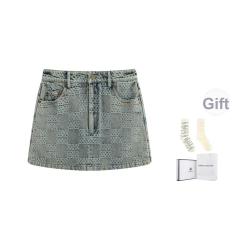 Charlie Luciano Джинсовые короткие юбки Женские Blue