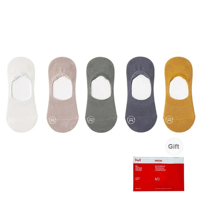 MIIOW Cool One Summer Series No Show Socks Men's Shopping Bag 5 Pack-28