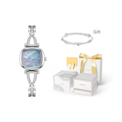 LANZOOM Кварцевый механизм Женские часы на запястье с синим циферблатом корпус из нержавеющей стали ремешок из нержавеющей стали