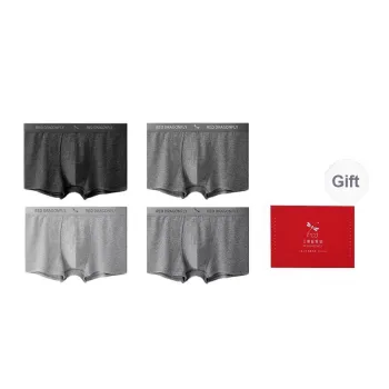 RED DRAGONFLY Cotton Panties Men's 4 Pack Gift Box Set