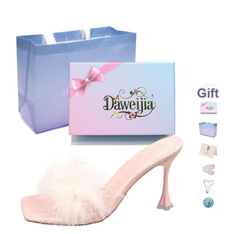 Dawei's House Rubber Sole Slip Resistant Slide Slippers Women's Gift Box Set-4