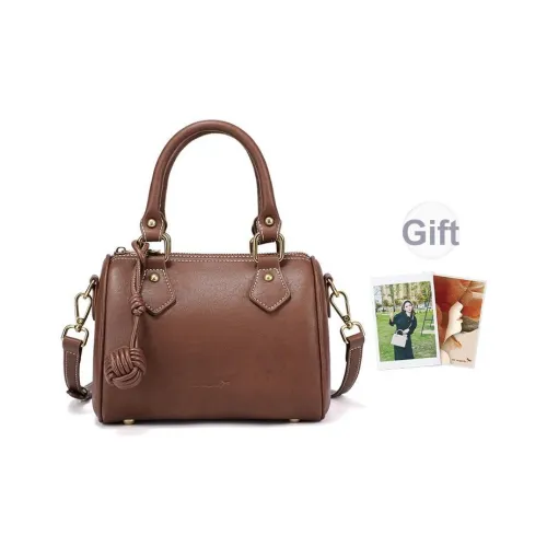 RED DRAGONFLY Коровья кожа Сумка Стандартная Женская Коричневая