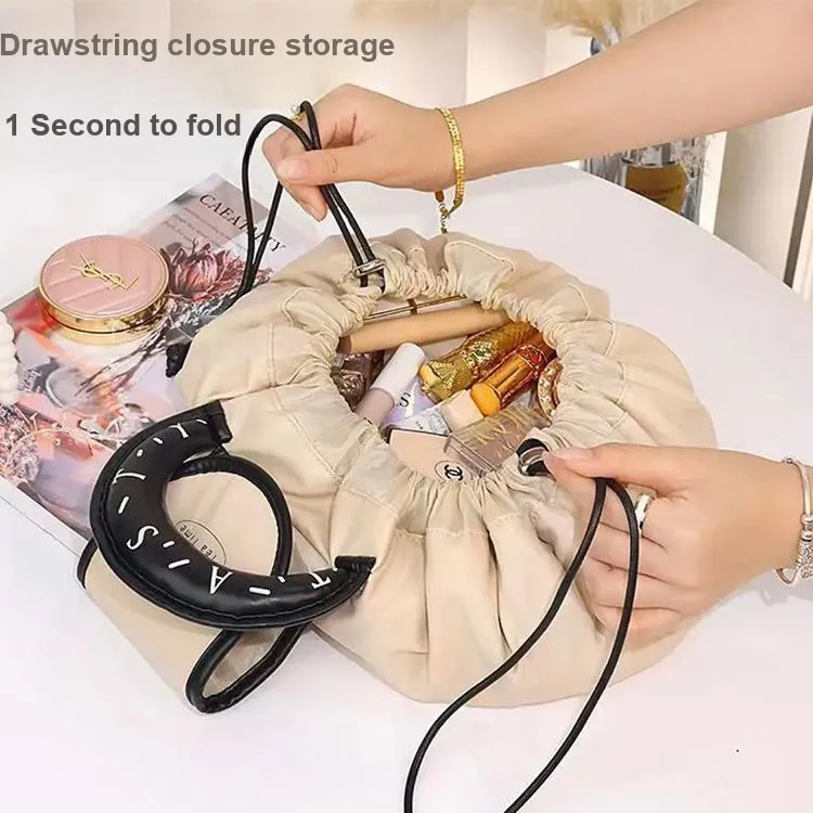 MOST ORIGINAL DESIGN Travel Toiletry Bag With Drawstring Closure Large Capacity Shopping Bag-5
