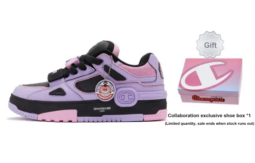 BIGHEART x Champion Essentials Love Is Big Low Top Skateboard Shoes Men's Black Purple