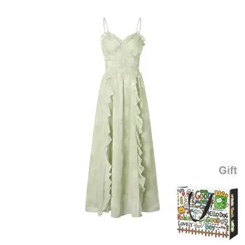 ZVJH Slip Dresses Women's Green Shopping Bag