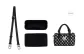 MLB Boston Bag, Black Felt Liner, 1.8cm Width Cross Grain Silver Buckle, Adjustable 93-113cm