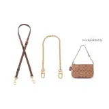 Coach Brown 1.1cm Width Plain Weave Gold Buckle 90-120cm+Free Decorative Chain 40cm