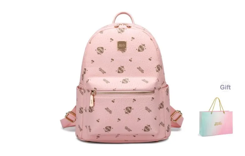 Pepsi PVC Backpack Regular Women's Light Mist Pink/Cognac-0