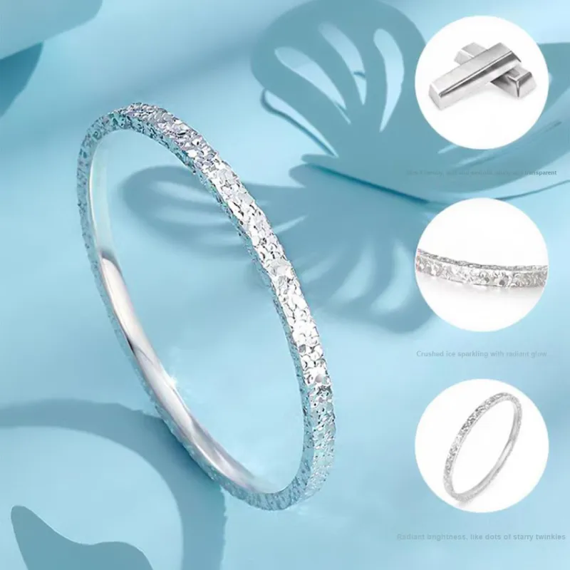 HAOYINFANG Pure Silver 9999 Bangles Unisex-2