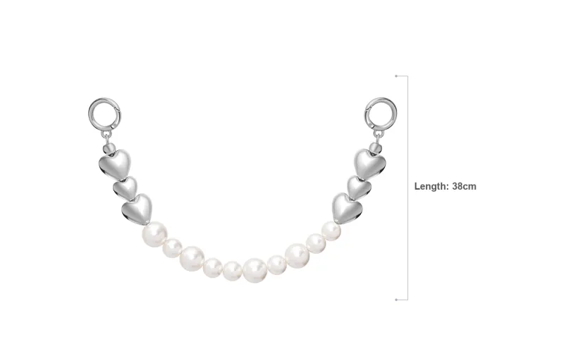 Lan Bao Fan Metal, Alloy Women's Bag With Pearl Decorative Chain Women's Silver-6