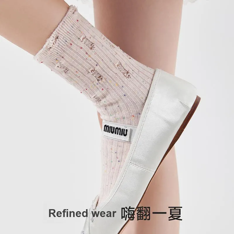 JIAZINI Mid-Calf Socks Women's 5 Pack-28