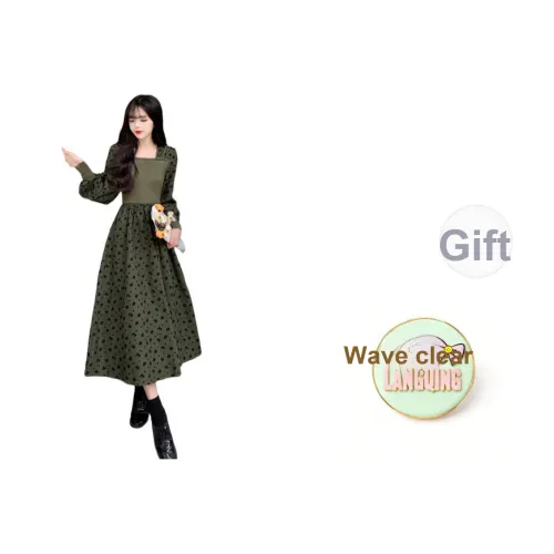 LANGQING Длинное платье с длинными рукавами женское