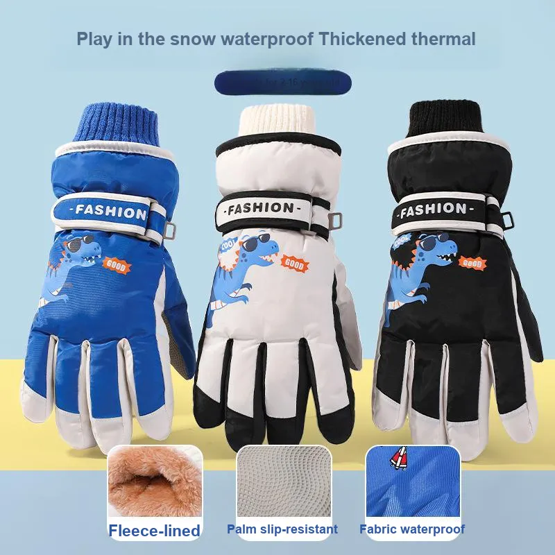TANLU Ski Gloves Insulated For Cold Weather Outdoor Gloves Kids'-4