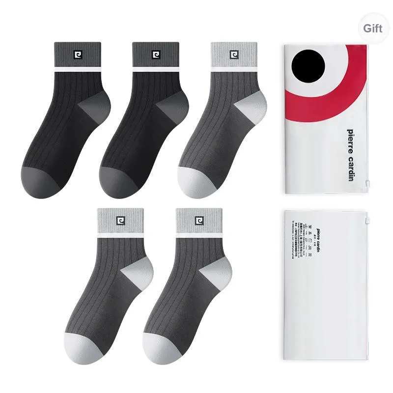 PIERRE CARDIN Mid Calf Socks Men's 5 Pack Box Included-3