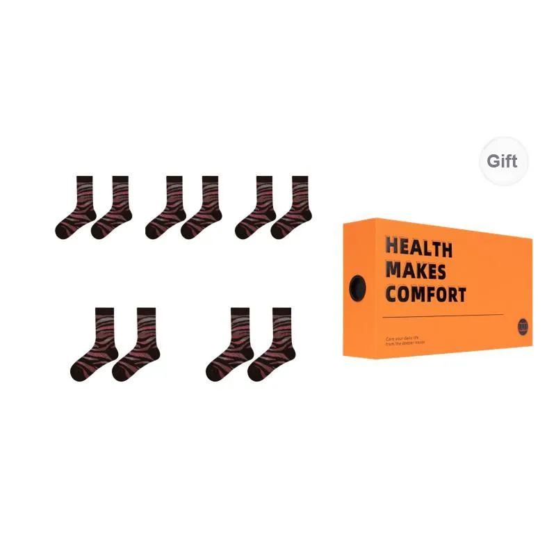 Vine Color Mid Calf Socks Women's 5 Pack-3