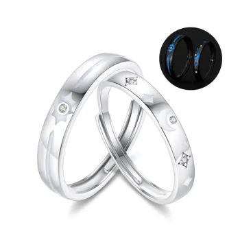 Lao Feng Xiang S925 Sterling Silver Ring Pair Unisex