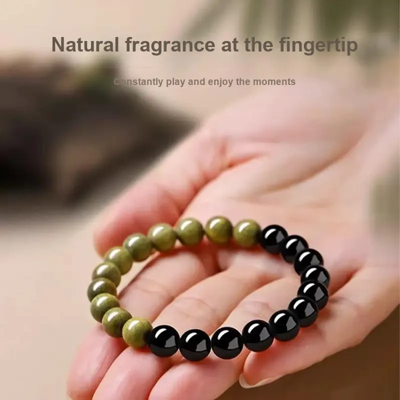 ZHOUDIWANG Green Sandalwood Bracelets Unisex-8