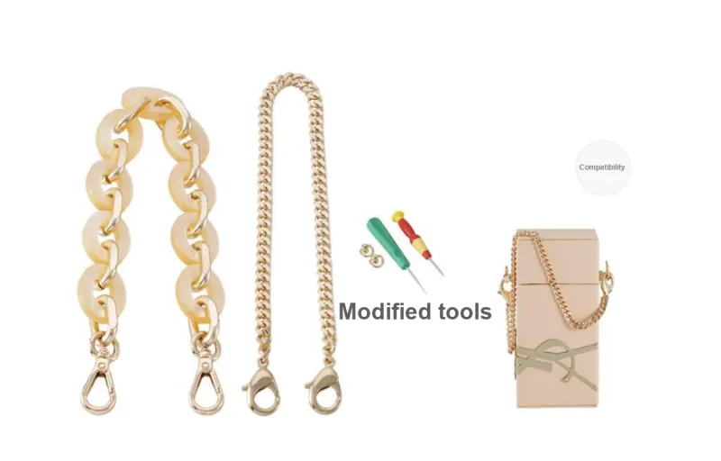 Lan Bao Fan Alloy, Metal Bag Strap Women's Gold Tone-10