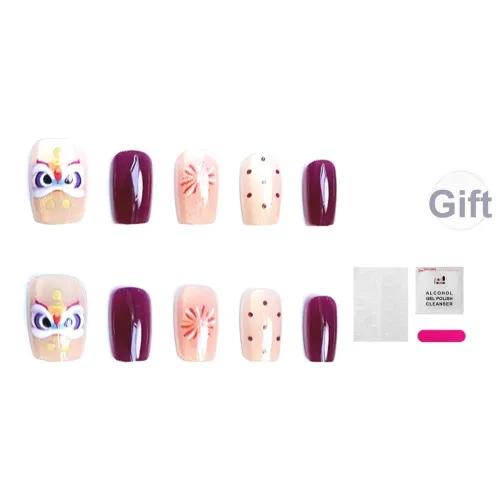 JIABITU LUCKY LION False Nail Короткий LADDER Однотонный Jump Цвет Блестки