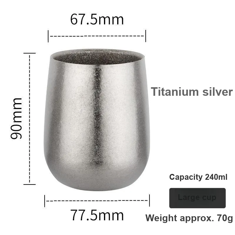 TANLU Outdoor Water Equipment Water Container 120ml 240ml Camping And Barbecue Pure Titanium-12