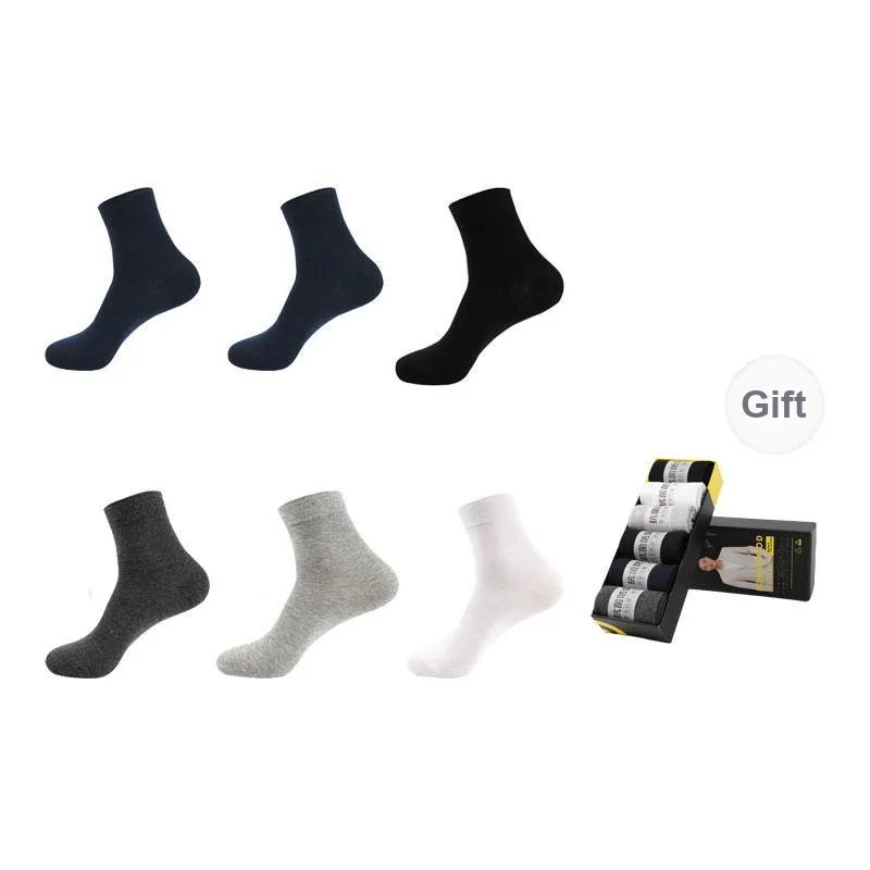 ROBINHOOD Mid Calf Socks Men's Gift Box Of 6 Doubles Mixed Color-0