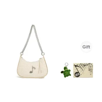 KKA Fabric, PU Shoulder Bag Women's Beige Yellow/Black