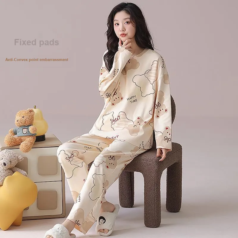 XIAFENYAN Pajama Set Women's Apricot-6