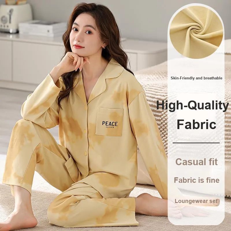 XIAFENYAN Pajama Set Women's Yellow-7
