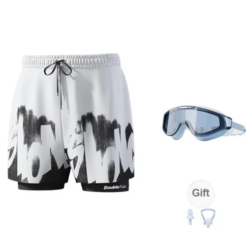 DOUBLEFISH Swimming Sets Polyester Elastane Snorkeling Beach Pool Men's Loose Fit