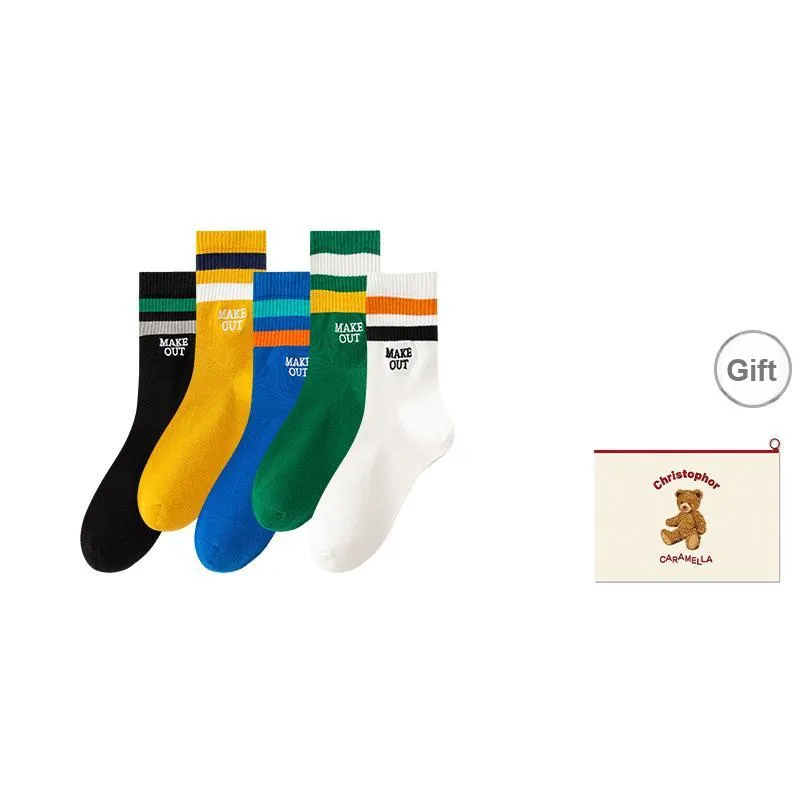 Caramella Mid Calf Socks Men's Shopping Bag Combo Set-9