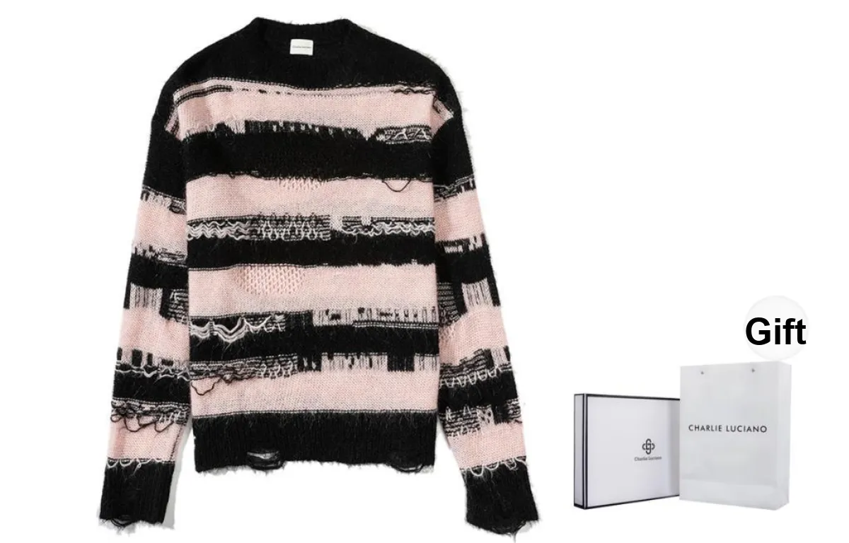 Charlie Luciano Sweater Unisex Pink Black