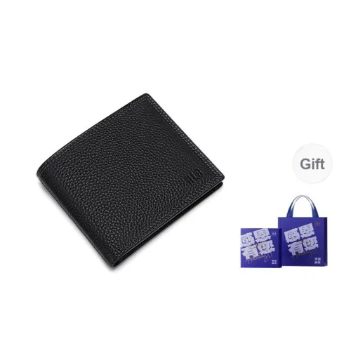HLA Cow Leather Wallet Regular Unisex Black