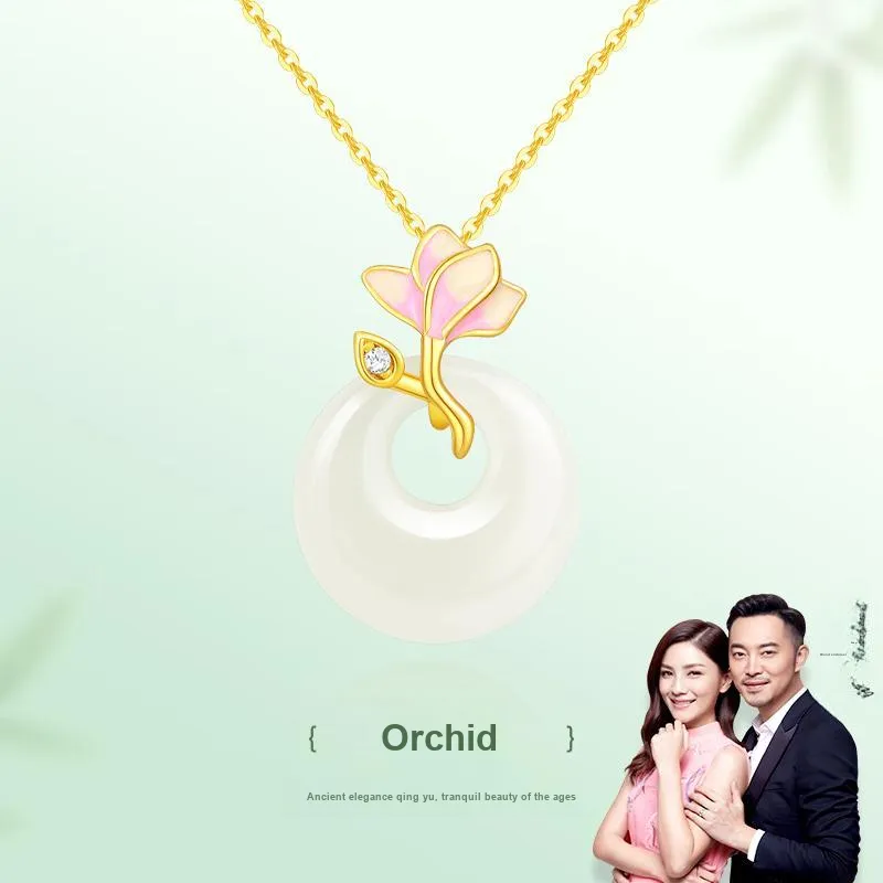 JINLIUFUJIXIANG Necklaces White Jade/Pale Greenish White Jade Unisex-5