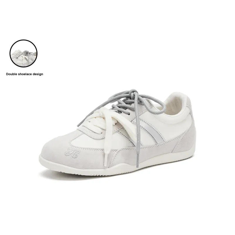 Hotwind Anti Slip Wear Resistant Low Top Casual Shoes Women's Beige Silver-1