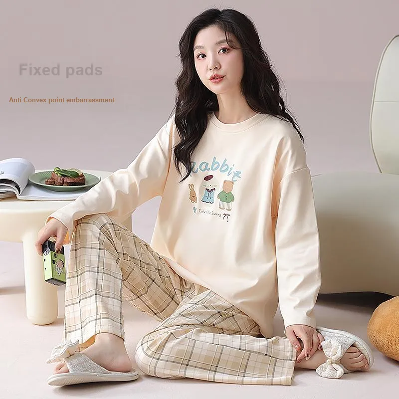 XIAFENYAN Pajama Set Women's Apricot-6