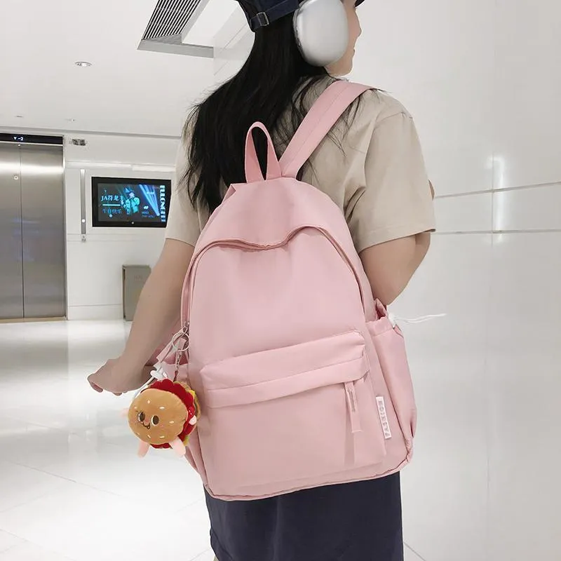 BUBM Nylon Backpack Regular Unisex Black/Ecru/Khaki/Light Yellow/Neon Green/Pink-3