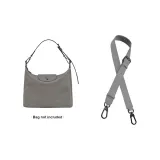 Gray Hobo Crossbody Bag with Leather Shoulder Strap 78-108cm