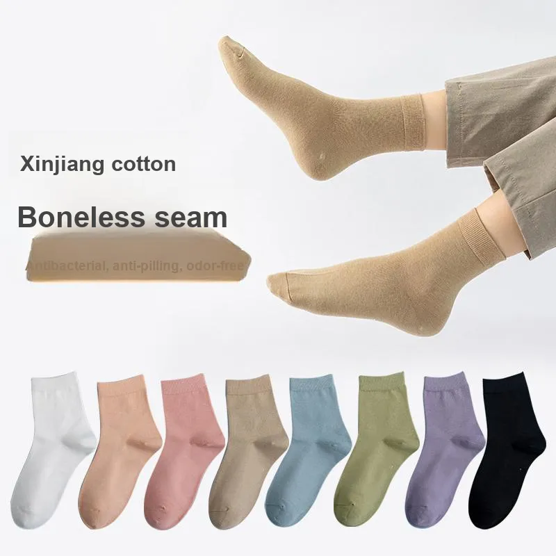 XIANSINIAO Mid Calf Socks Women's 5 Pack-6