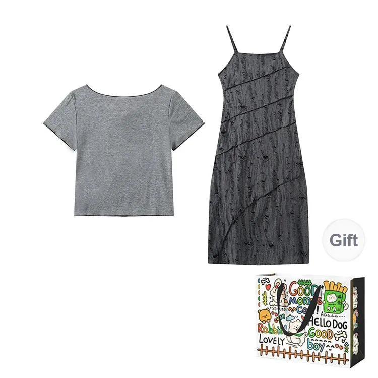 OURUOKE Two Piece Skirt Sets Women's-1