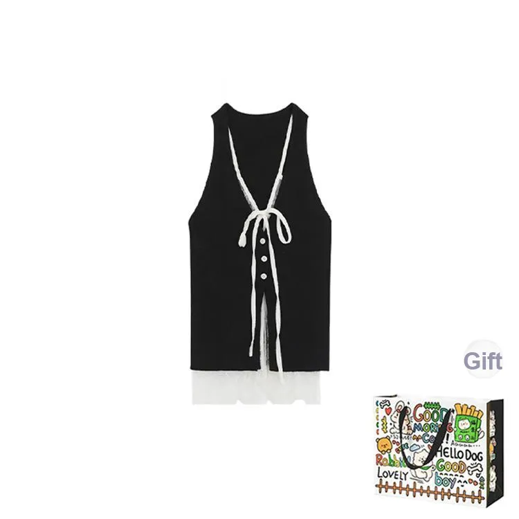 OURUOKE Tank Tops Women's Black Shopping Bag-0