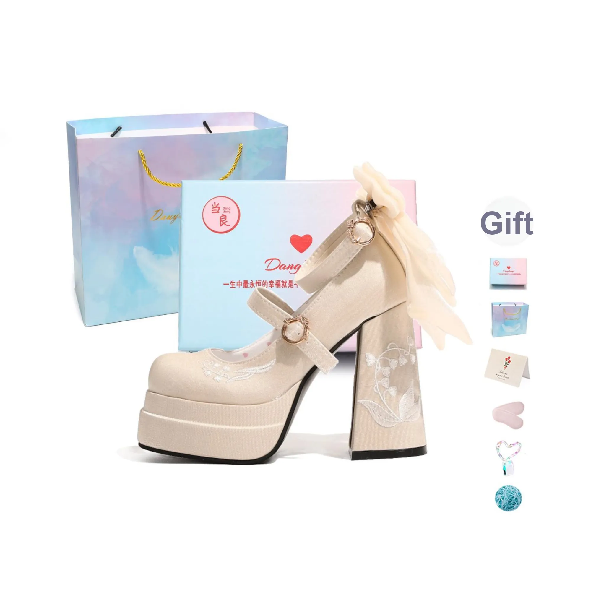 Be Good Грубый каблук Туфли Мэри Джейн Женские Набор в подарочной коробке