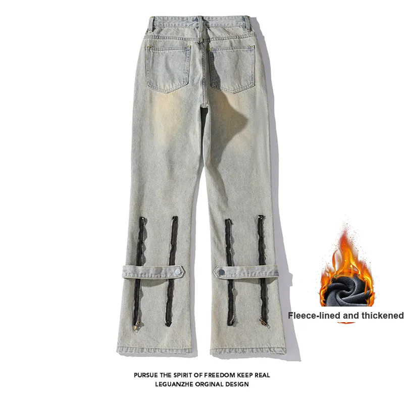 TOUHAOQINGNIAN Jeans Unisex-11