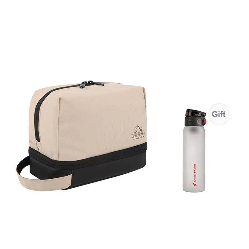 GOX Canvas Sports Single Layer Canvas Bag Toiletry Bag Unisex Ecru Khaki Gray Orange-50