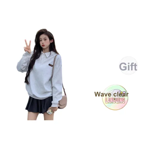 LANGQING Белый Серый Giveaway Бренд Наклеенный Женский Свитшот