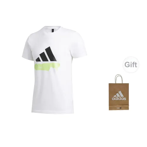 Adidas T-Shirts Unisex White Fruit Green Short-Sleeved+Gift Bag