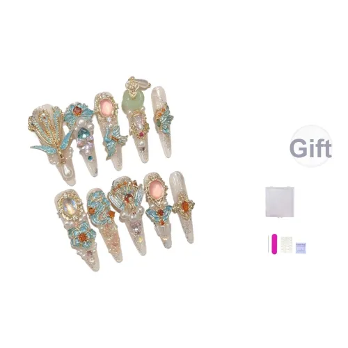 Future Maple Phoenix Crown And Auspicious Robe False Nail Long Heavyweight Smudge Chinese Style Future Maple Феникс Crown And Благоприятный Robe False Nail Длинный Тяжелый Smudge Китайский стиль